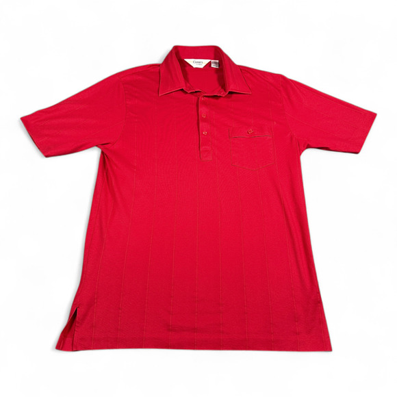 Vintage Classics Palmland Polo Shirt Adult MEDIUM Red Textured Pocket Golf 90s - Picture 1 of 11